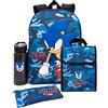 Sonic The Hedgehog Zaino per ragazzi | Zaino per bambini blu navy mimetico zaino per la scuola astuccio per matite e bottiglia d'acqua | Merce, Blu, Taglia unica, Zainetto