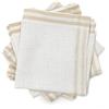 LivinEase Set Strofinacci da Cucina in Cotone - Asciugamani da Cucina in Cotone - Stracci da Cucina Super Assorbenti - Certificato Oeko-Tex (Bianco Marrone, 30x30 cm (Pack of 6))