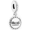 FGT Ciondolo in argento Sterling per bracciali, collane, pendenti, viaggi, aereo, Londra, New York, bussola, regalo per mamma, donne, ragazze, migliori amiche, figlia, fidanzata, famiglia, San