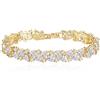 Clearine Donne Tennis Bracciale Oro Goccia Zirconia cubica Sposa Gioielli per Il Matrimonio