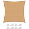 CelinaSun tenda parasole a vela giardino balcone HDPE polietilene traspirante quadrata 2 x 2 m sabbia beige