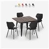 AHD Amazing Home Design Set 4 sedie polipropilene tavolo Tolix 80x80cm quadrato metallo Howe Dark