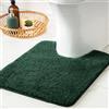 MIULEE 1 Pezzo Tappeto in Microfibra 4 CM Lungo Anti-scivolo Assorbimento dell'acqua Morbido Tappetino da Bagno per Porte d'ingresso Corridoio Doccia Soggiorno 50X50 CM Verde scuro