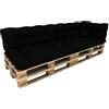 POKAR Set di Cuscini per Europallet Impermeabile da 6 pezzi: 2x 120x80 + 2x 120x40 + 1x 60x40 + 1x 40x40, per Divano da Giardino, senza Pallet, Nero