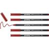 Edding e-1300 - Set di 5 pennarelli per colorare a punta tonda 3 mm rosso carminio