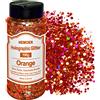 HEMOER Paillettes Olografiche Glitter Grosso, Arancia 100g Olografiche Chunky Paillettes Glitter Unghie per Viso, Corpo, Occhi, Capelli, Unghie, Glitter per Hobby Creativi