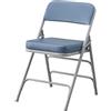 KAIHAOWIN Sedia pieghevole extra spessa imbottita in metallo, con cuscino super morbido, comoda sedia pieghevole per soggiorno, sala da pranzo e ufficio, blu