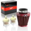 1PZ F02-38R 38mm 39mm 40mm Filtro aria moto universale rosso rotondo filtro aria 49cc 50cc 70cc 80cc 90cc 110cc 125cc 150cc 200cc sostituzione per GY6 Scooter ATV Cyclomotor Quad Dirt Pit Bike Rojo