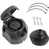 SPARKMOTO Presa Rimorchio 13 Poli,Norma ISO11446,12V Presa 13Poli Rimorchio Impermeabile per Auto Camion RV Gancio Traino Connettori,con Cuscinetto in Gomma Impermeabile per Prese 13 Poli Rimorchio