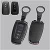 HIBEYO Custodia Protettiva per Chiavi Auto Toyota Cover in Pelle con Portachiavi per Toyota Corolla RAV4 CH-R Prius Yaris Portachiavi con Telecomando Nero