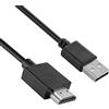 Herfair Cavo di ricarica USB a HDMI, 1,8 m, USB 2.0 tipo A maschio a HDMI maschio, convertitore adattatore di ricarica (solo per ricarica)