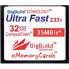 BigBuild Technology eMemoryCards scheda di memoria 32GB Ultra Fast 35MB/s CompactFlash compatibile con Canon 10D/20D/30D/40D/50D/1D/1Ds/5D/5Ds/7D Mark I/II/III/IV, Nikon D, Olympus E, Sony Alpha, Leica S Cameras