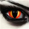 DESIGNLENSES, Lenti colorate rosse e gialle, senza gradazione, 1 paio (2 pezzi), Lenti da 17 mm per effetto occhi grandi + custodia per lenti Sauron's Eye