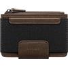 VULKIT Porta Carte di Credito da Uomo Slim Passcass Portafoglio in Pelle Hunter Porta Carte Minimalista con Blocco RFID con Finestra ID Tasca Portamonete con Cerniera e Chiusura Magnetica