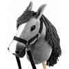 SKIPPI Hobby Horse Grigio, Set Cavezza e Redini, Cavallo A3, Testa di Cavallo con Bastone