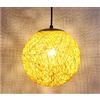THisga Moderna rotonda Rattan lampada a sospensione Lampadario creativo palla colorata design del soffitto Hanging Luce Sala da pranzo appesi lampadario E27 Camera da letto for bambini,Giallo