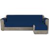 Italian Bed Linen Copridivano Trendy con penisola Reversibile, Misura Seduta 190 cm, Microfibra Soft Touch Mano Pesca, Ideale per Chi ha Animali Domestici, Protezione Totale, Blu Scuro