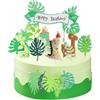 Romon 14 pezzi Dinosauro Decorazioni Torta Compleanno Supplies Set, Topper Torta Compleanno con 3D Dinosauri in ceramica morbida per ragazzi ragazze decorazioni di festa di buon compleanno