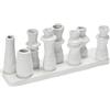 Bloomingville Vaso in gres porcellanato, 8 sezioni, 28 x 7,6 x 12,7 cm, bianco