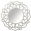 DRW Specchio da parete rotondo in resina con disegno in bianco