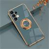 Jeelar ESONG Cover per Samsung Galaxy A52/A52S 4G/5G,Custodia Antiurto Ultrasottile da Donna,Placcatura TPU Silicone Protettiva Case con 360° Magnetica Anello Ring Supporto-Grigio