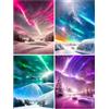 MytaYt 4 Pezzi Diamond Painting 5D Aurora Glacier Diamond Painting Kit Completo Diamond Painting Adulti e Bambini Pittura Diamante Set Completo per la Decorazione Domestica 30x40 cm