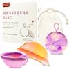 Hpbaggy Disco Mestruale Set,con 1 Disco Mestruale M+1 Disco Mestruale L,silicone Disco,Sacchetto di stoccaggio,Manuale d'uso,per un periodo leggero e forte,Sicuro per sport,nuoto