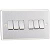 Knightsbridge CL42BC 10A 6G - Placca a 2 vie, con bordo arrotondato, cromato spazzolato