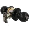 Amig - Set di maniglie a sfera | Sistema di emergenza esterno e blocco interno | Perno d'ingresso 60/70 mm | Spigolo quadrato | Ottone | Nero | Porta interna da 35 a 45 mm