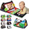 Dr.Rapeti Specchio per Bambini Giochi Sensoriali in Bianco e Nero Specchio per Neonato Giocattolo mit Libri di Stoffa (Specchio da Terra + Libro di Stoffa)