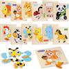 Huiguli Puzzle Legno Bambini, 12 Pezzi Puzzle Animali Legno, Giocattoli Educativi Montessori Bambini 1 2 3 Anni, Set Puzzle per Regali Compleanno Pasqua Halloween Natale