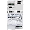 EKEY 100205 Alimentatore montato su guida DIN con 230 VAC/12 VDC/2 A, Per l'approvvigionamento energetico dei sistemi di controllo degli accessi ekey per la tua casa, grigio
