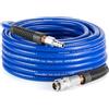 Poppstar Tubo per aria compressa in PVC 6/12 mm, lunghezza 15 m, attacco rapido & innesto maschio, 20 bar, blu