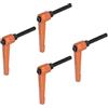 QUARKZMAN 4pz Regolabile Serraggio Leva Maniglie M6 x 40mm Maschio Filettatura Bullone Manopole Girevole Vite blockggio Rapido Rilascio Cricchetto Pulsante Maniglia, Arancione