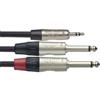 Stagg NYC3/MPS2PR Cavo N-Series a Y da Jack Mini Stereo a 2 x Jack 6,3 mm, 3m