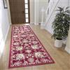 Hanse Home Caracci - Tappeto orientale, classico, a trama fitta con ornamenti e motivi floreali, morbido pelo corto, per camera da letto, sala da pranzo, soggiorno, corridoio, cucina, rosso, 80 x 240