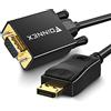 FOINNEX Cavo DisplayPort a VGA, Cable DP a VGA Cavetto 2M /6.6FT, Cavo Display Port to VGA Maschio 1080P@60Hz Riduttore Cable per Laptop, PC, Desktop a TV, Monitor, Proiettore, Unidirezionale