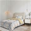 Italian Bed Linen Parure Copripiumino NO STIRO FANTASY - prodotto in Italia - Set Copripiumino - Letto Singolo, Microfibra - Sacco 150x200 cm + Patella e Federa 50x80 cm - Hippy