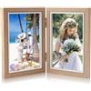 EXIN DEHCEN Portafoto Pieghevole in Legno Doppia, 2 Cornice per 6 Pollici 15x10cm Foto Cornice Doppia, Portafoto Doppio,Cornice Pieghevole In Legno, per Famiglia, Regalo di Nozze
