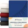 Flowen Lenzuola Matrimoniali con Angoli 160x200 cm Blu Navy in Microfibra per Letto con Materasso fino a 30cm Tessuto Anti-Acaro e Ipoallergenico di Alta Qualità Morbido e Lavabile in Lavatrice