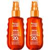 Garnier Ambre Solaire Ideal Bronze Olio Protettivo Abbronzatura Intensa Tripla Azione SPF 20 Protezione Media - 2 Flaconi da 150ml
