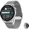 Aliwisdom Smartwatch DT 3 per Uomo Donna, 1,36'' HD Rotondo Smart Watch con chiamate Bluetooth e promemoria Whatsapp, Fitness Tracker Impermeabile Orologio Fitness per iPhone Android (Argento)