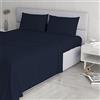 Italian bed Linen Cl El Blu Scuro 2Pst Completo Letto, Microfibra, Matrimoniale, 240 x 270 cm, 4 unità