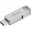 Pny Pen drive 64GB Pny Duo link Tipo-C Argento [P-FDI64GDULINKTYC-GE]