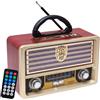 BES - Radio Retro Wireless Vintage Cassa Portatile fm am MP3 sw aux usb tf card