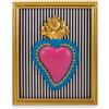 Henriette quadro cornice 22x18 cm con cuore rosa cod.18498