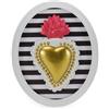 Henriette quadro cornice ovale 22x18 cm con cuore oro cod.18503