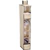 Relaxdays Organizer da Armadio, 7 Scomparti, 106x16,5x31 cm, Divisore Interno in Stoffa da Appendere, 2 Cassetti, Beige