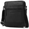 LEABAGS LEABGAS Borsello Uomo Tracolla Pelle,Tracolla Casual Borsa,Vera Pelle Tipo Messenger Bag,Multitasche Uomo a Spalla Crossbody Messenger,Viaggio Borsa a Spalla per Ufficio(Natura Nero)