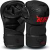 BEAST RAGE Guanti MMA per uomini e donne, supporto per il polso regolabile, palmo aperto, guanti per arti marziali, grappling, sparring per gabbia Muay Thai, combattimento, taekwondo, kickboxing